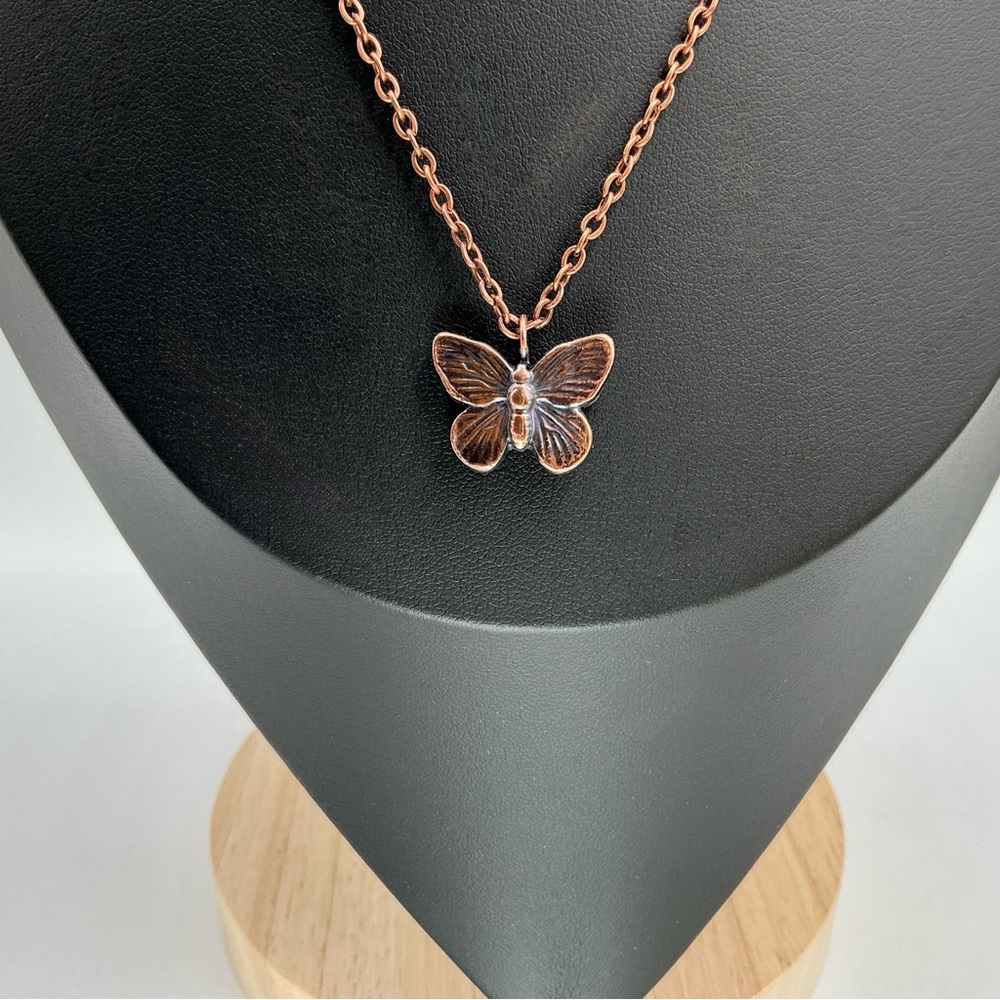 Butterfly Necklace Pendant Handmade Copper Jewelry USA Boho 18” Grateful Times 1